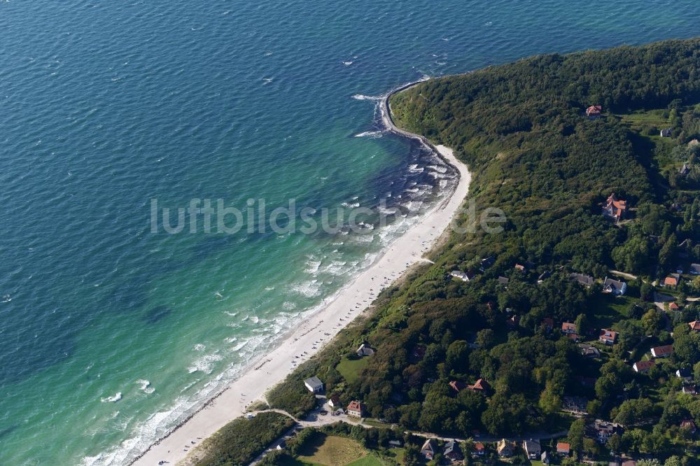 Luftaufnahme Insel Hiddensee - Meeres-Küste der Ostsee auf der Insel Hiddensee im Bundesland Mecklenburg-Vorpommern