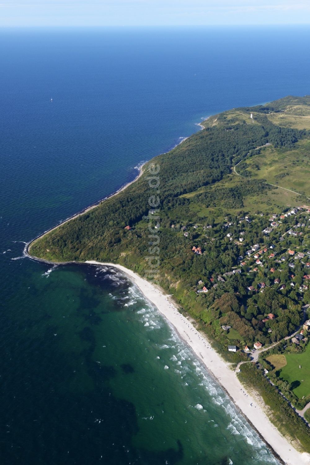 Insel Hiddensee von oben - Meeres-Küste der Ostsee auf der Insel Hiddensee im Bundesland Mecklenburg-Vorpommern