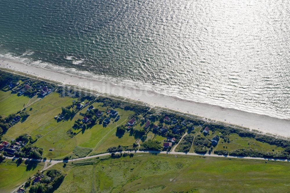 Luftbild Insel Hiddensee - Meeres-Küste der Ostsee auf Insel Hiddensee im Bundesland Mecklenburg-Vorpommern