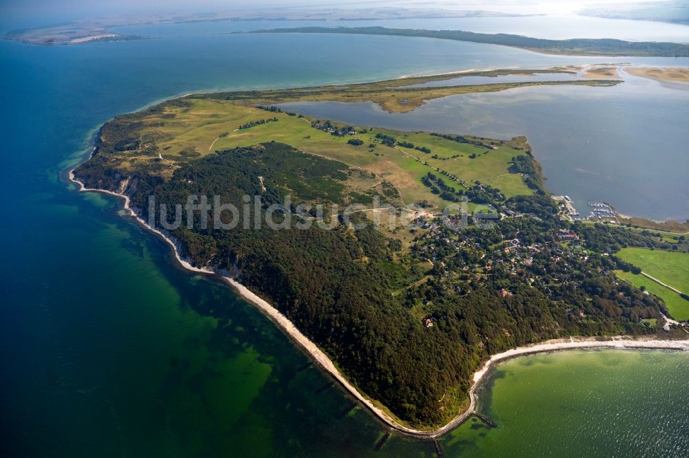 Luftaufnahme Insel Hiddensee - Meeres-Küste der Ostsee auf der Insel Hiddensee im Bundesland Mecklenburg-Vorpommern