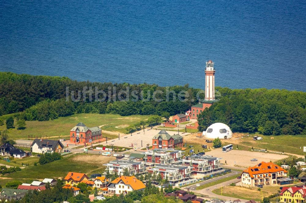 Niechorze Horst von oben - Meeres-Küste Ostsee in Niechorze Horst in Westpommern, Polen