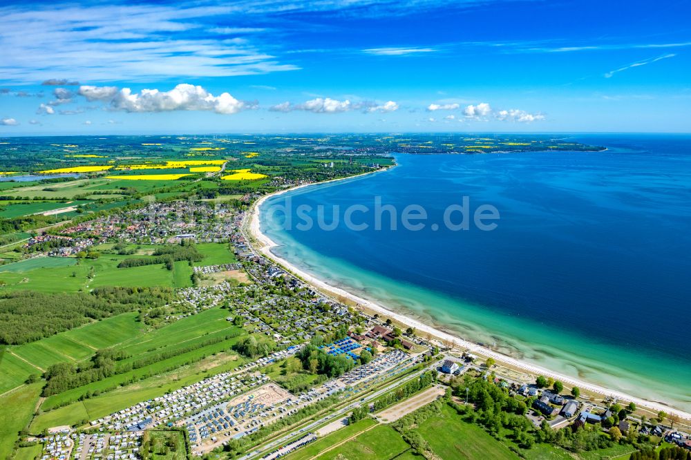 Scharbeutz aus der Vogelperspektive: Meeres-Küste der Ostsee in Haffkrug im Bundesland Schleswig 