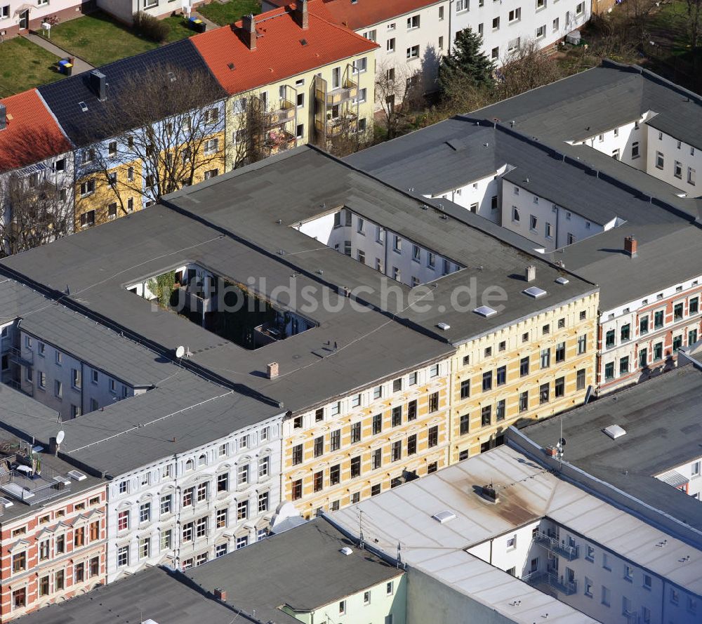 Luftaufnahme Magdeburg - Mehrfamilien- Altbauhäuser in der Heidestraße im Magdeburger Stadtteil Sudenburg