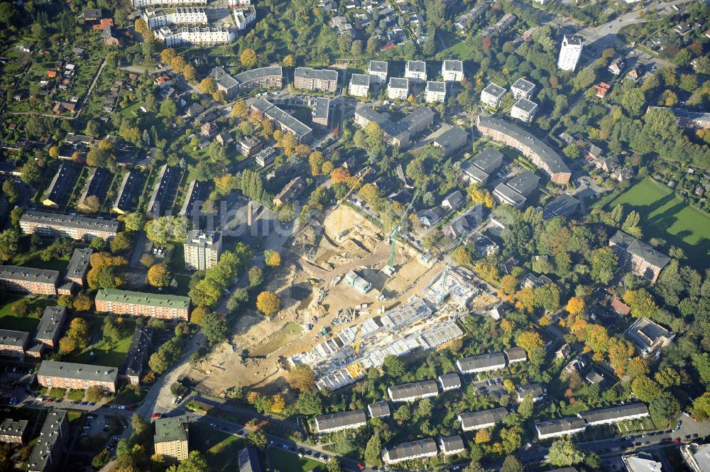 Hamburg - Lokstedt von oben - Mehrfamilienhaus- Neubau der cds Wohnbau Hamburg GmbH im Hamburger Stadtteil Lokstedt