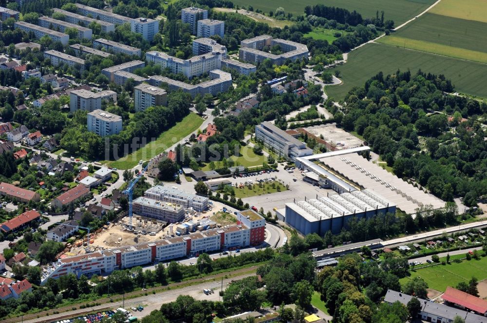 München Aubing von oben - Mehrfamilienhaus- Neubau an der Colmsdorferstraße in München Aubing im Bundesland Bayern