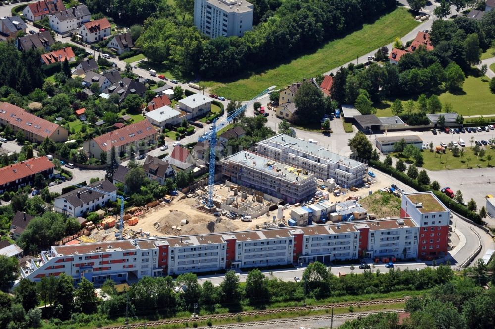 München Aubing aus der Vogelperspektive: Mehrfamilienhaus- Neubau an der Colmsdorferstraße in München Aubing im Bundesland Bayern