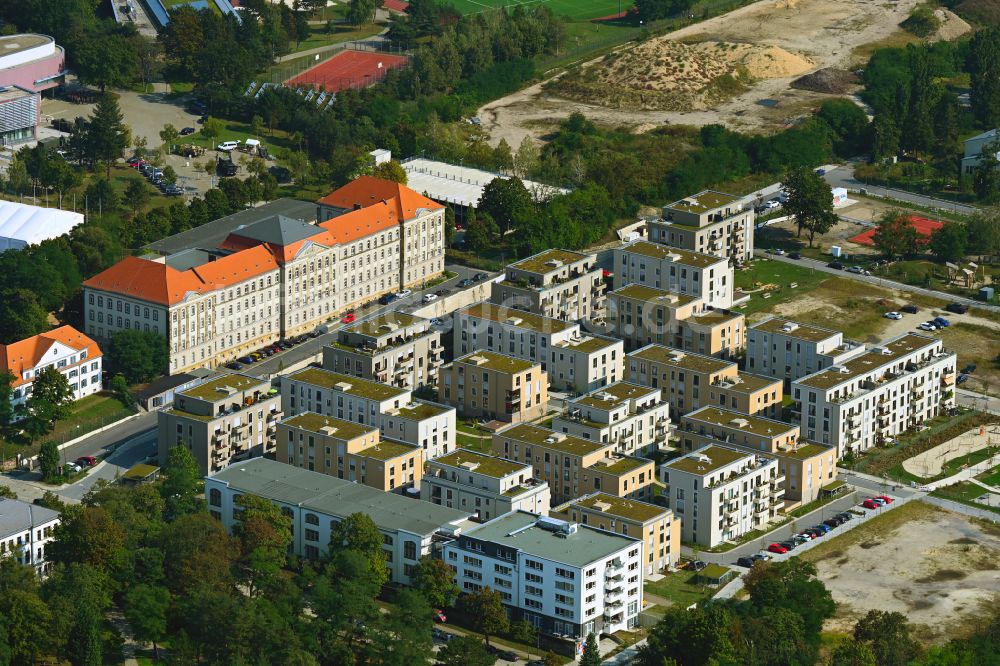 Luftbild Dresden - Mehrfamilienhaus-Wohnanlage Alberstadt-Ost im Ortsteil Albertstadt in Dresden im Bundesland Sachsen, Deutschland