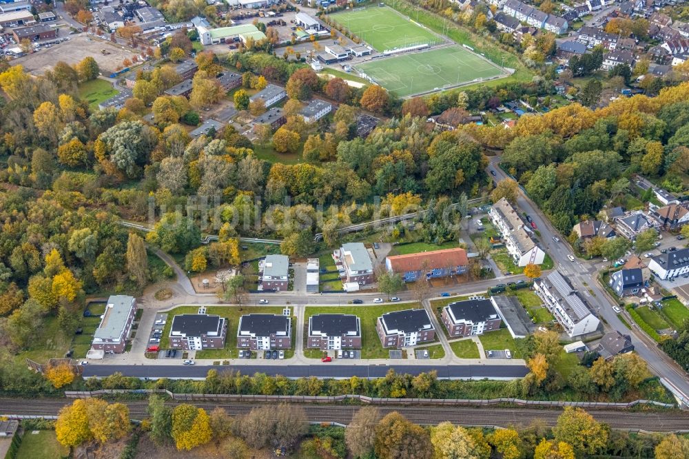 Bottrop aus der Vogelperspektive: Mehrfamilienhaus-Wohnanlage der Gesellschaft für Bauen und Wohnen Bottrop mbH in Bottrop im Bundesland Nordrhein-Westfalen, Deutschland