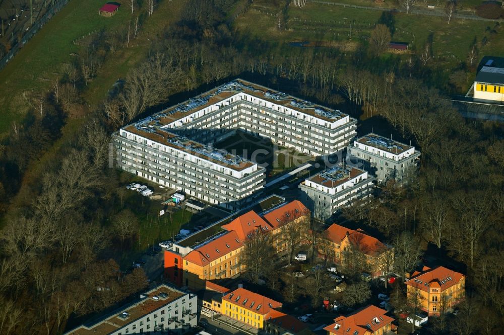 Berlin aus der Vogelperspektive: Mehrfamilienhaus-Wohnanlage an der Gotlindestraße im Ortsteil Lichtenberg in Berlin, Deutschland