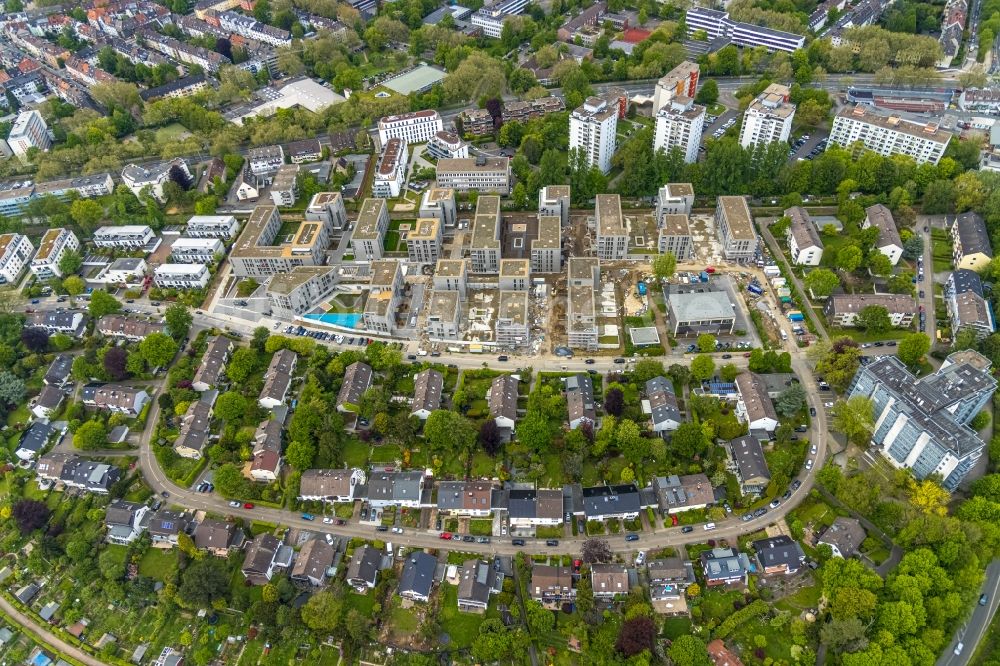 Luftaufnahme Essen - Mehrfamilienhaus-Wohnanlage Parc Dunant im Ortsteil Rüttenscheid in Essen im Bundesland Nordrhein-Westfalen, Deutschland