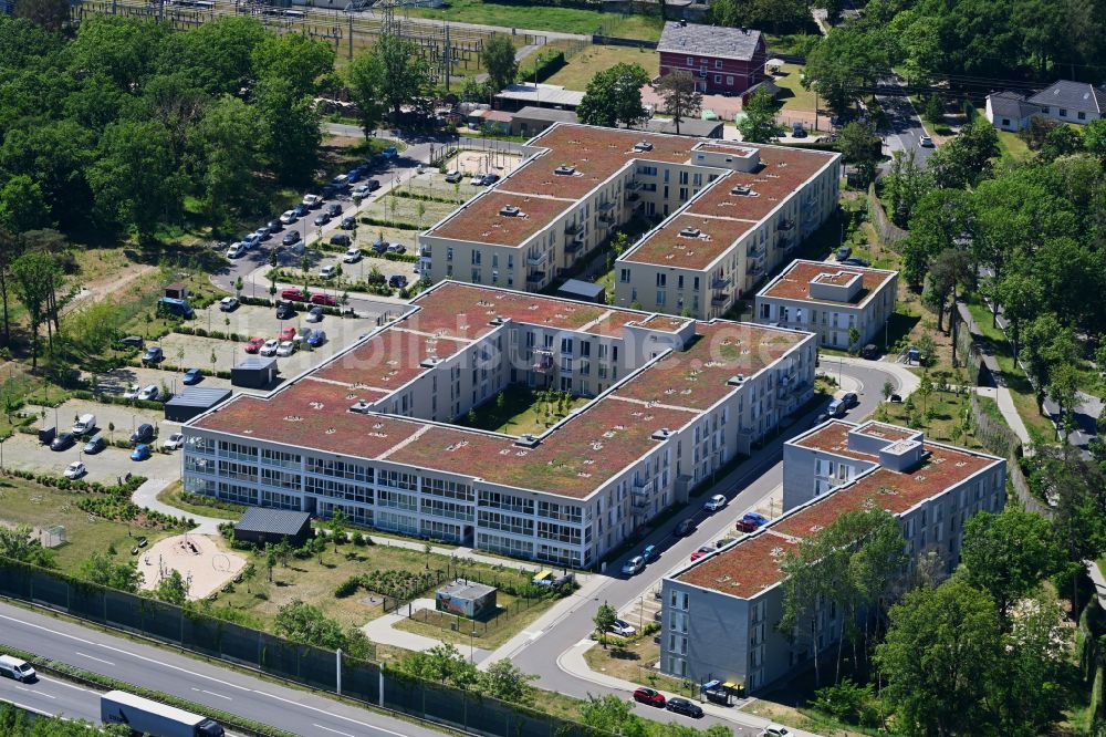 Bernau aus der Vogelperspektive: Mehrfamilienhaus-Wohnanlage Waldquartier in Bernau im Bundesland Brandenburg, Deutschland