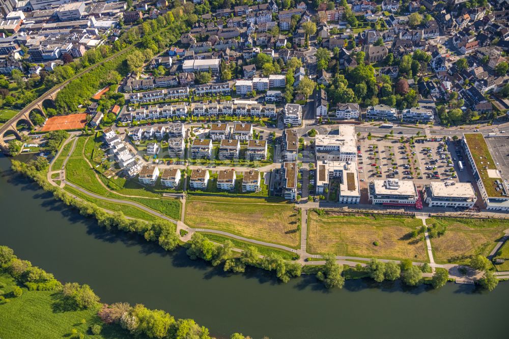 Herdecke von oben - Mehrfamilienhaus- Wohnanlage im Wohngebiet Ufer-Viertel am Fluss Ruhr in Herdecke im Bundesland Nordrhein-Westfalen, Deutschland