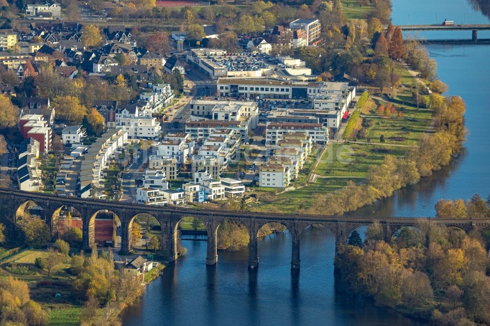 Herdecke von oben - Mehrfamilienhaus-Wohnanlage im Wohngebiet Ufer-Viertel im Ortsteil Westende in Herdecke im Bundesland Nordrhein-Westfalen