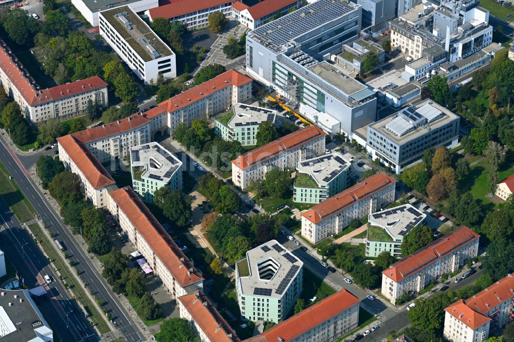 Luftaufnahme Dresden - Mehrfamilienhaus-Wohnhauses Seidnitzer Straße - Grunaer Straße im Ortsteil Pirnaische Vorstadt in Dresden im Bundesland Sachsen, Deutschland