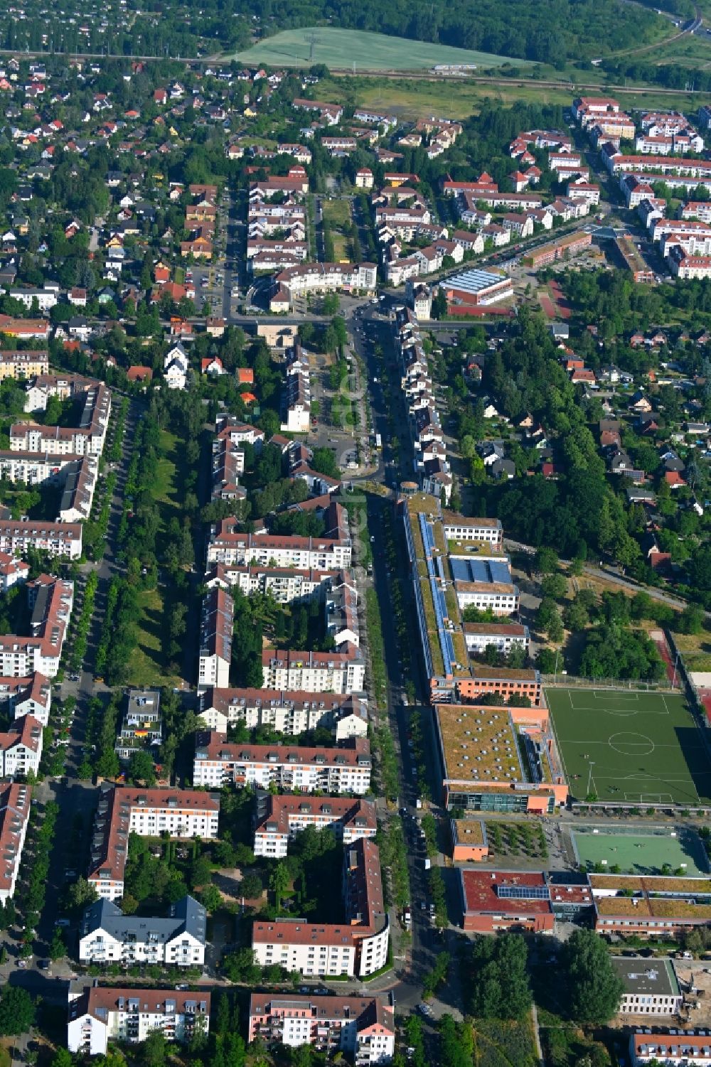 Berlin von oben - Mehrfamilienhaussiedlung Achillesstraße - Münchehagenstraße in Berlin, Deutschland