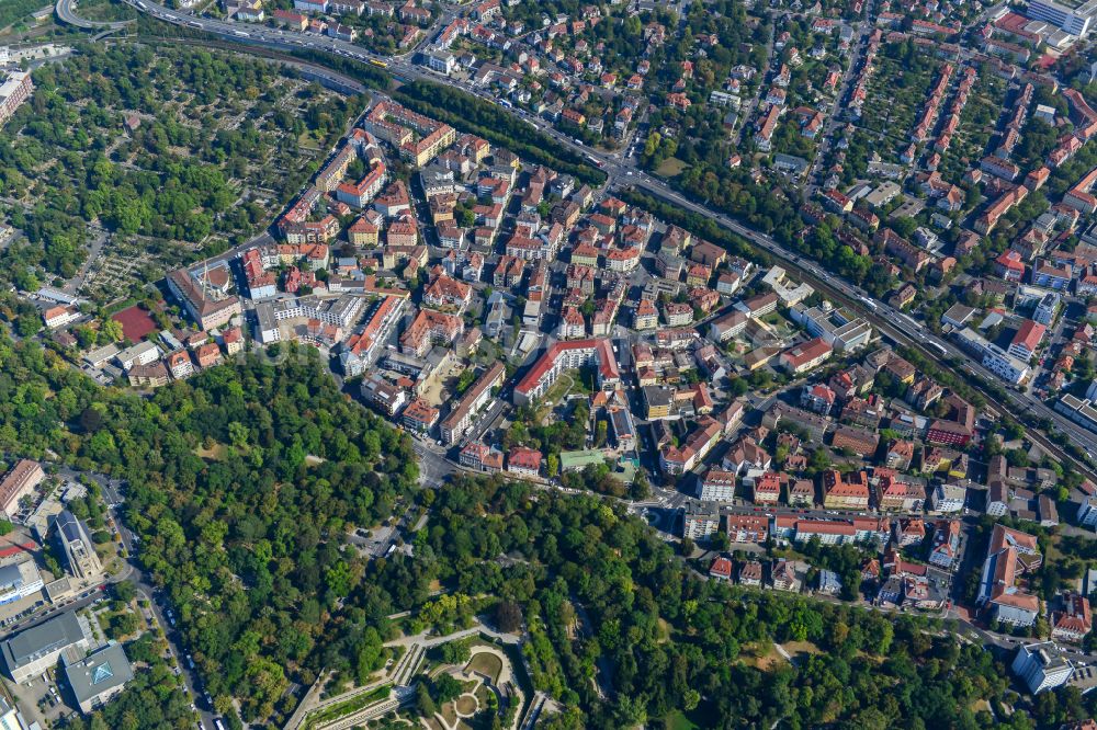 Luftaufnahme Würzburg - Mehrfamilienhaussiedlung an der Annastraße in Würzburg im Bundesland Bayern, Deutschland