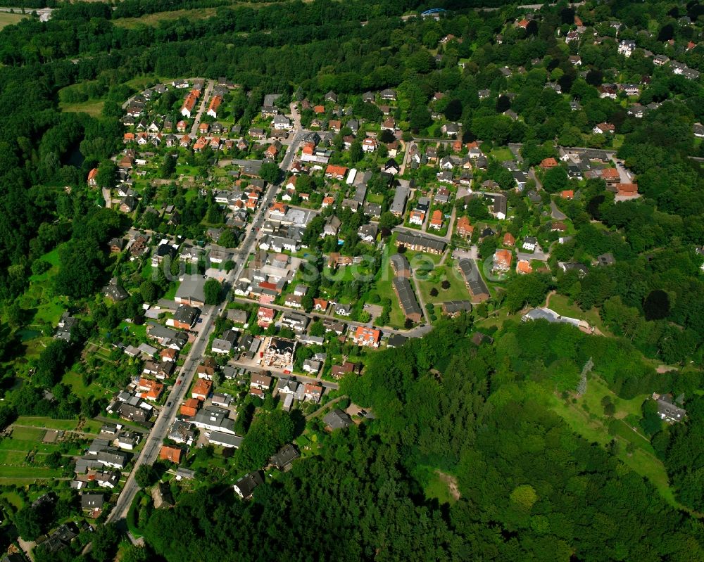 Aumühle aus der Vogelperspektive: Mehrfamilienhaussiedlung in Aumühle im Bundesland Schleswig-Holstein, Deutschland