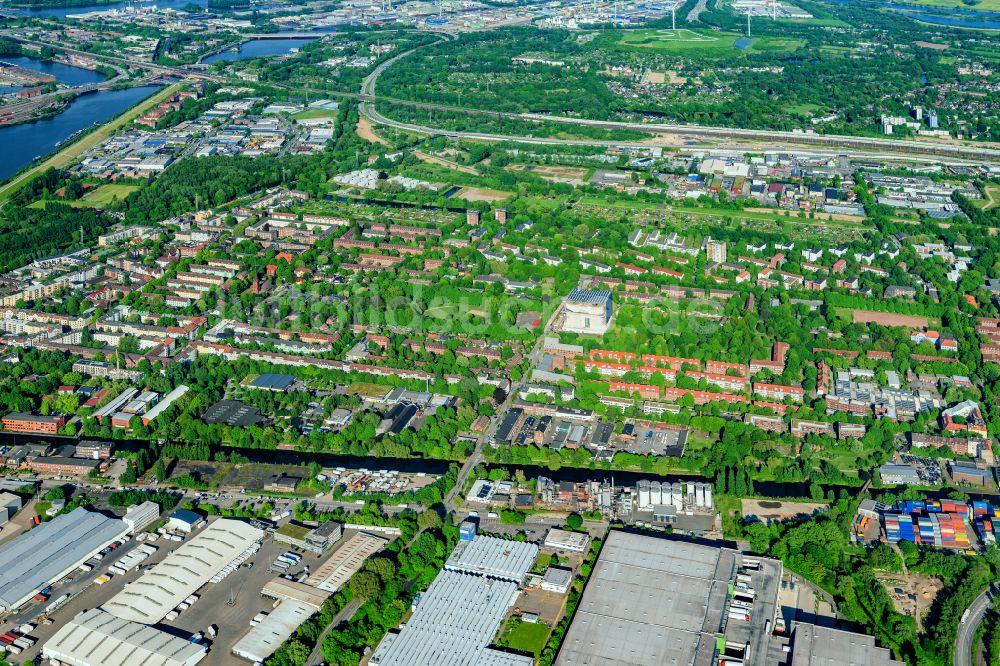 Luftaufnahme Hamburg - Mehrfamilienhaussiedlung entlang der Georg-Wilhelm-Straße in Hamburg, Deutschland