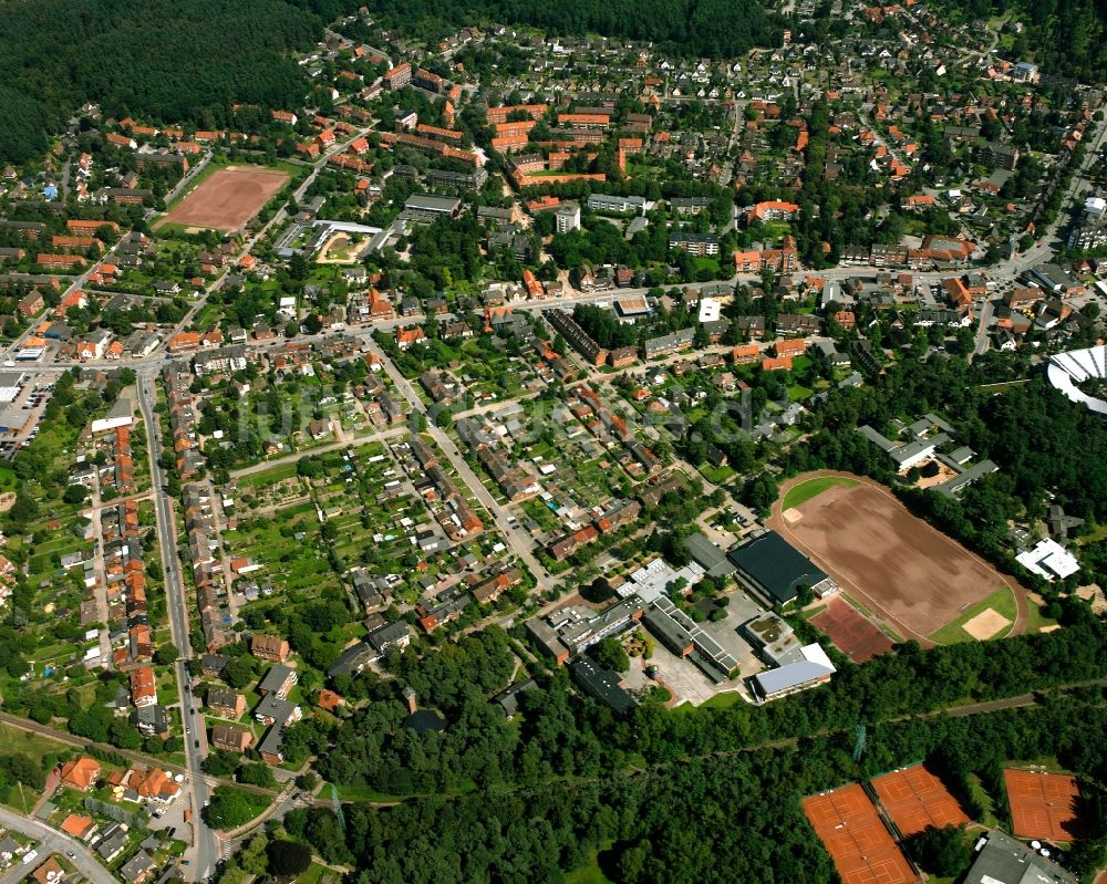 Luftaufnahme Geesthacht - Mehrfamilienhaussiedlung in Geesthacht im Bundesland Schleswig-Holstein, Deutschland