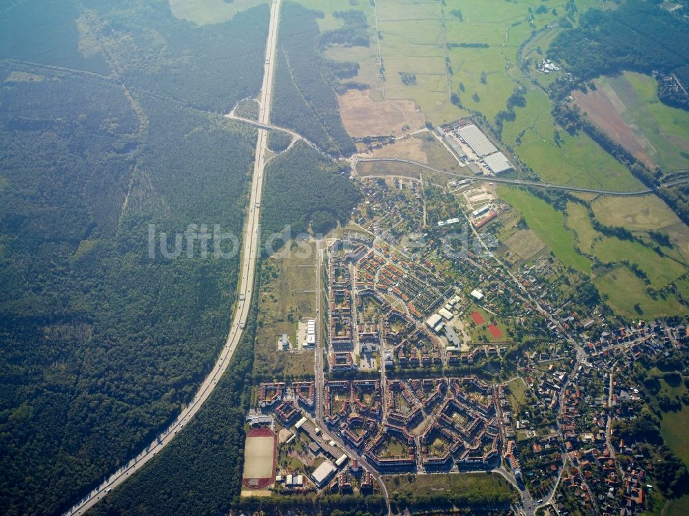 Luftaufnahme Potsdam - Mehrfamilienhaussiedlung Kirchsteigfeld in Potsdam im Bundesland Brandenburg