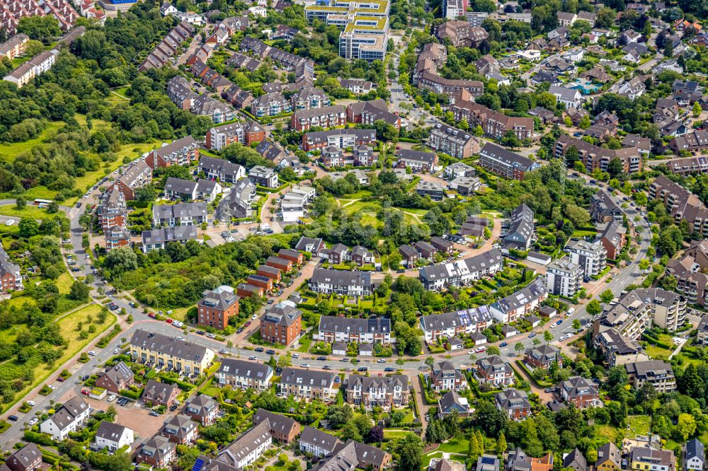 Luftaufnahme Mülheim an der Ruhr - Mehrfamilienhaussiedlung an der Luxemburger Allee in Mülheim an der Ruhr im Bundesland Nordrhein-Westfalen, Deutschland