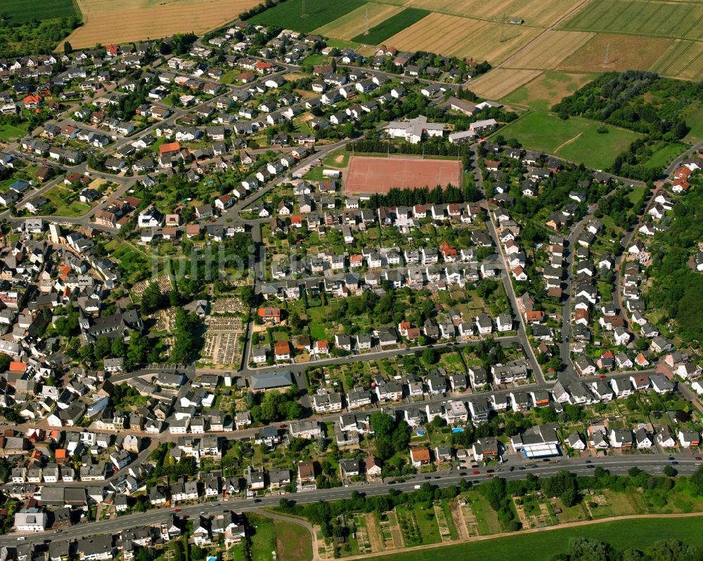 Niederbrechen aus der Vogelperspektive: Mehrfamilienhaussiedlung in Niederbrechen im Bundesland Hessen, Deutschland