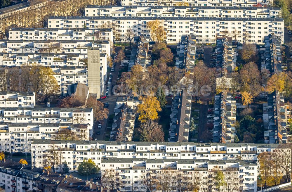 Luftaufnahme Köln - Mehrfamilienhaussiedlung im Ortsteil Buchforst in Köln im Bundesland Nordrhein-Westfalen, Deutschland