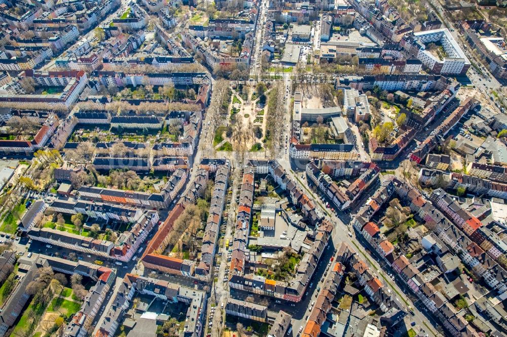 Luftbild Dortmund - Mehrfamilienhaussiedlung im Ortsteil Nordmarkt-Ost in Dortmund im Bundesland Nordrhein-Westfalen, Deutschland