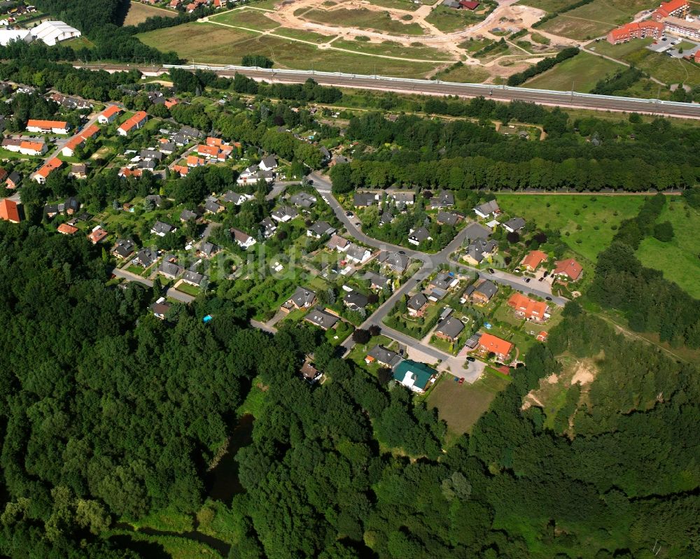 Pötrau aus der Vogelperspektive: Mehrfamilienhaussiedlung in Pötrau im Bundesland Schleswig-Holstein, Deutschland