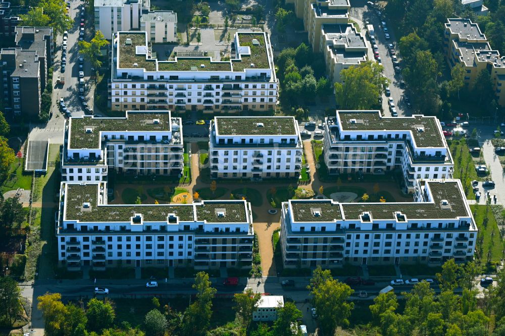 Berlin von oben - Mehrfamilienhaussiedlung an der Rue Montesquieu in Berlin, Deutschland