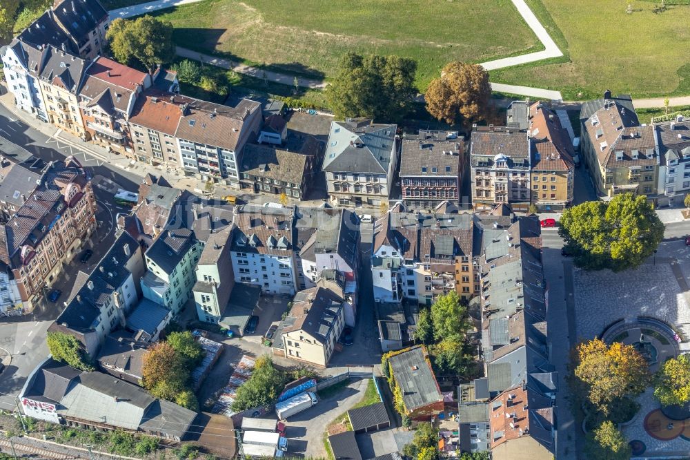 Luftaufnahme Hagen - Mehrfamilienhaussiedlung an der Wehringhauser Straße in Hagen im Bundesland Nordrhein-Westfalen, Deutschland