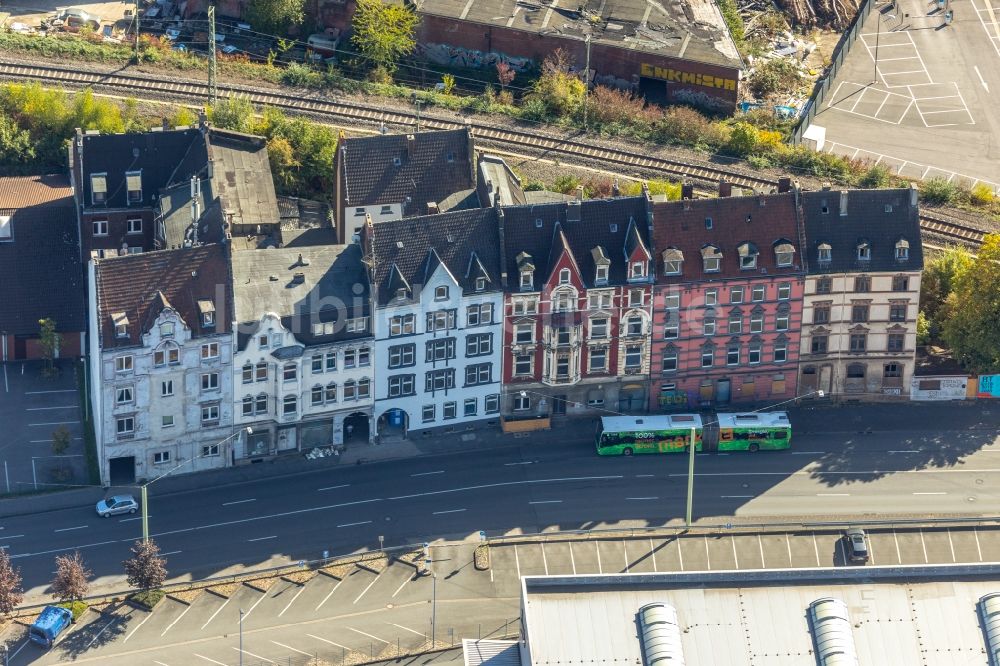 Hagen von oben - Mehrfamilienhaussiedlung an der Wehringhauser Straße in Hagen im Bundesland Nordrhein-Westfalen, Deutschland