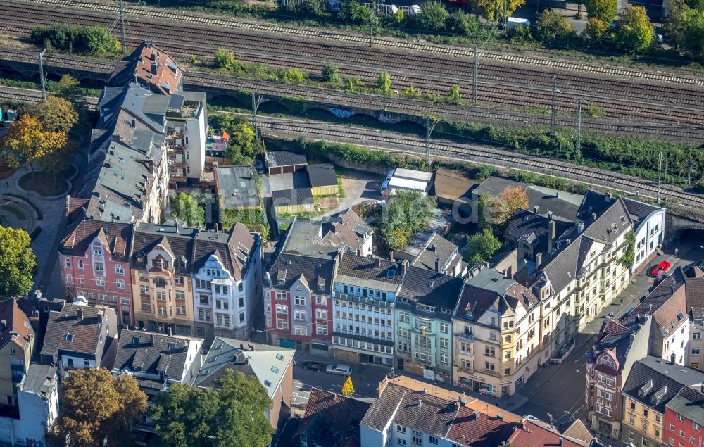 Luftaufnahme Hagen - Mehrfamilienhaussiedlung an der Wehringhauser Straße in Hagen im Bundesland Nordrhein-Westfalen, Deutschland