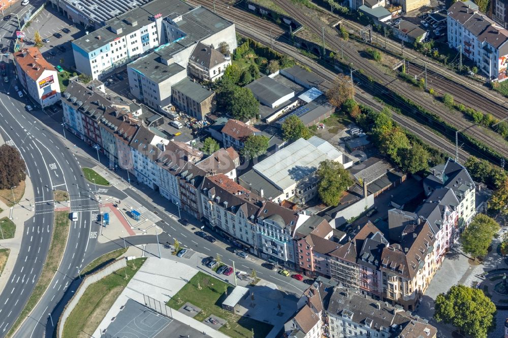 Hagen von oben - Mehrfamilienhaussiedlung an der Wehringhauser Straße in Hagen im Bundesland Nordrhein-Westfalen, Deutschland