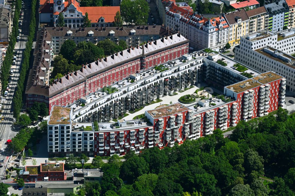 Luftaufnahme München - Mehrfamilienhaussiedlung Welfengarten im Ortsteil Au-Haidhausen in München im Bundesland Bayern, Deutschland