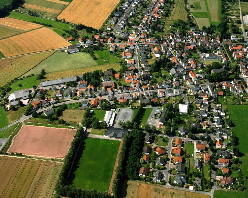 Würges aus der Vogelperspektive: Mehrfamilienhaussiedlung in Würges im Bundesland Hessen, Deutschland