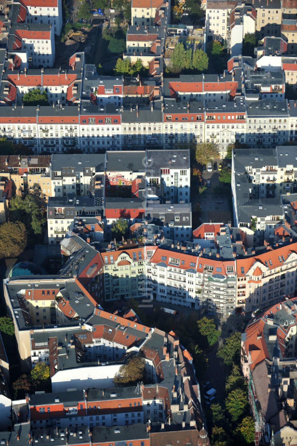 Luftaufnahme Berlin - Mehrfamilienhäuser in Berlin-Prenzlauer Berg