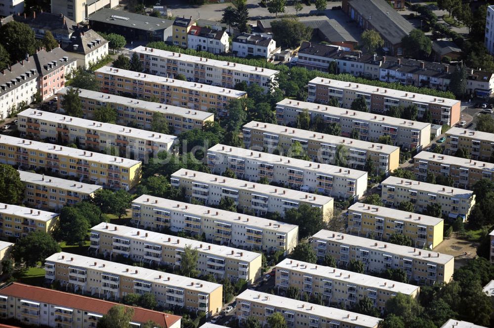 Frankfurt am Main aus der Vogelperspektive: Mehrfamilienhäuser in Frankfurt am Main