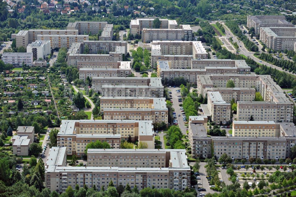 Luftaufnahme Leipzig - Heiterblick - Mehrfamilienhäuser im Stadtbezirk Ost in Leipzig, Sachsen