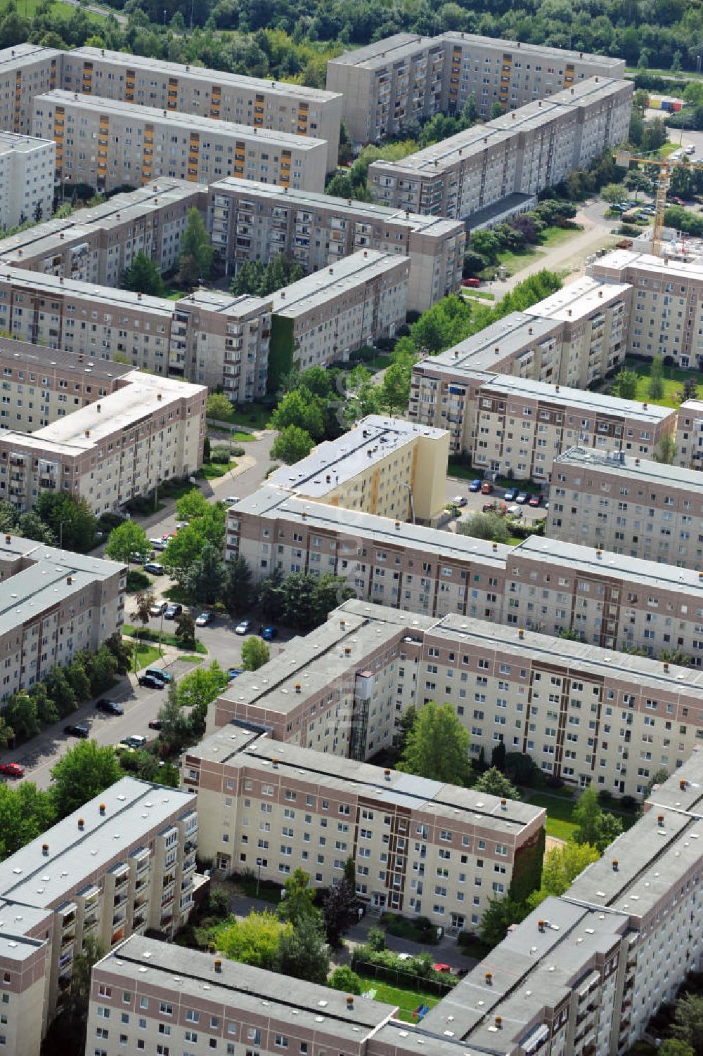 Luftaufnahme Leipzig - Heiterblick - Mehrfamilienhäuser im Stadtbezirk Ost in Leipzig, Sachsen