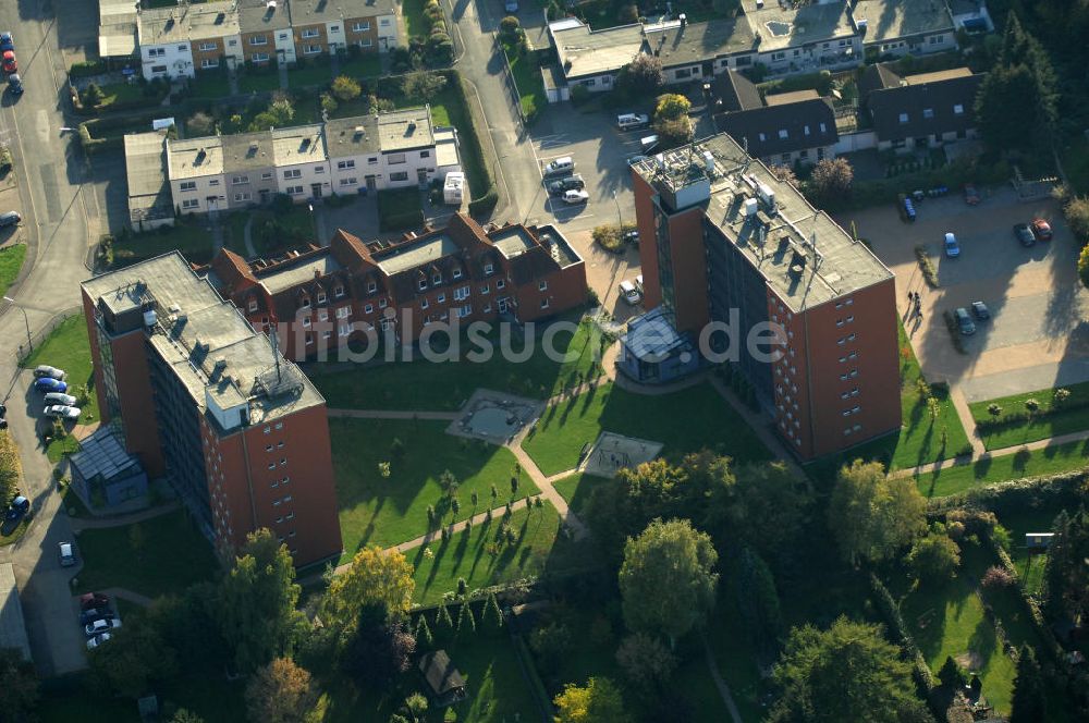 Bergkamen aus der Vogelperspektive: Mehrfamilienhäuser im Wohnneubaugebiet an der Celler Straße in Bergkamen