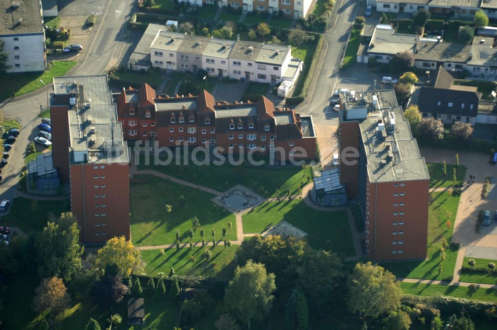 Bergkamen von oben - Mehrfamilienhäuser im Wohnneubaugebiet an der Celler Straße in Bergkamen