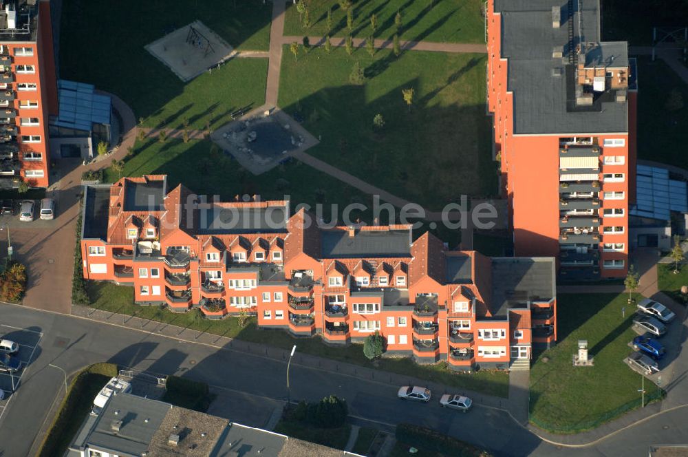 Luftbild Bergkamen - Mehrfamilienhäuser im Wohnneubaugebiet an der Celler Straße in Bergkamen