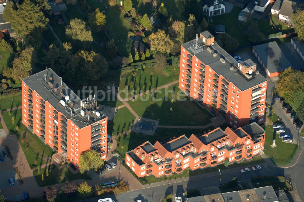 Luftbild Bergkamen - Mehrfamilienhäuser im Wohnneubaugebiet an der Celler Straße in Bergkamen