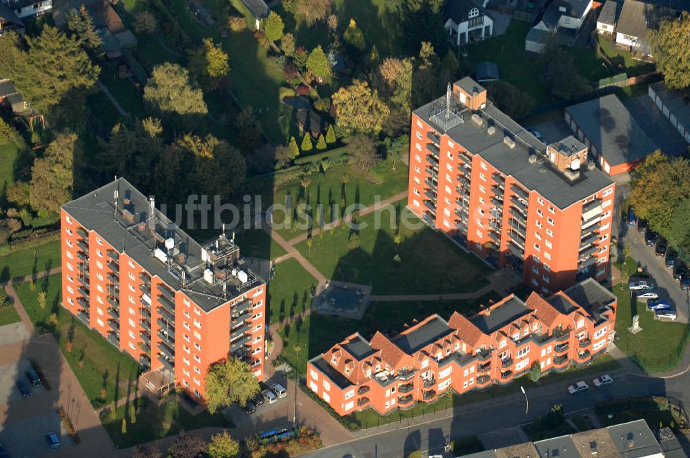 Luftaufnahme Bergkamen - Mehrfamilienhäuser im Wohnneubaugebiet an der Celler Straße in Bergkamen