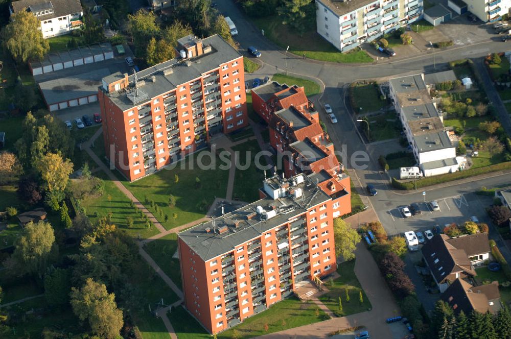 Luftbild Bergkamen - Mehrfamilienhäuser im Wohnneubaugebiet an der Celler Straße in Bergkamen