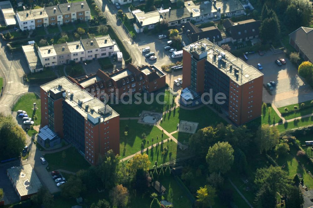 Bergkamen von oben - Mehrfamilienhäuser im Wohnneubaugebiet an der Celler Straße in Bergkamen