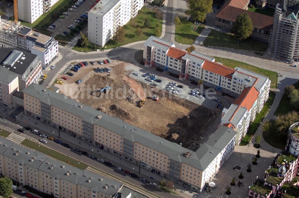 Luftaufnahme Magdeburg - Mehrfamilienwohnhaus neben der Grünen Zitadelle