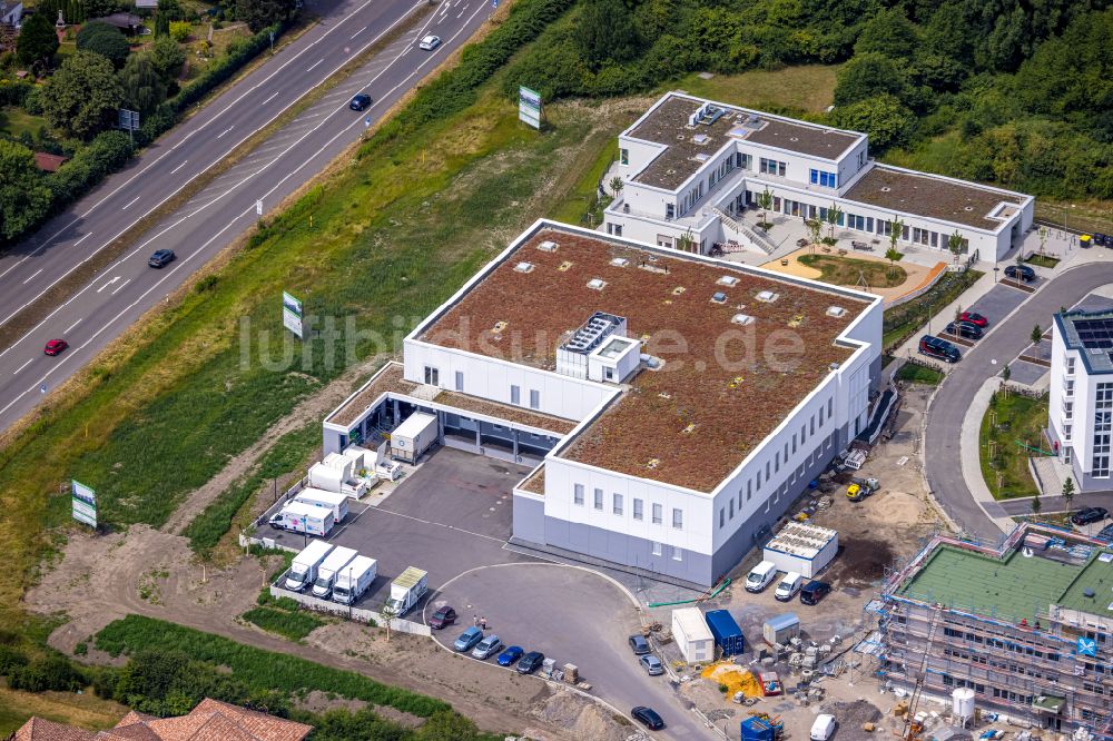 Luftbild Castrop-Rauxel - Mensa - Cafeteria auf dem Klinikgelände - Gesundheitscampus des Krankenhauses Evangelisches Krankenhaus Gesundheitscampus in Castrop-Rauxel im Bundesland Nordrhein-Westfalen, Deutschland