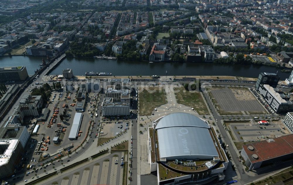 Luftbild Berlin - Mercedes-Benz Arena - ehemals O2- Arena in Berlin - Friedrichshain